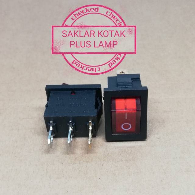 SAKLAR ROCKER SWITCH KECIL PLUS LAMP 3PIN