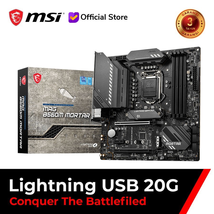 Mainboard MSI MAG B560M Mortar Wifi - mATX LGA1200 - MSI B560M Mortar Intel LGA 1200 Gen 11
