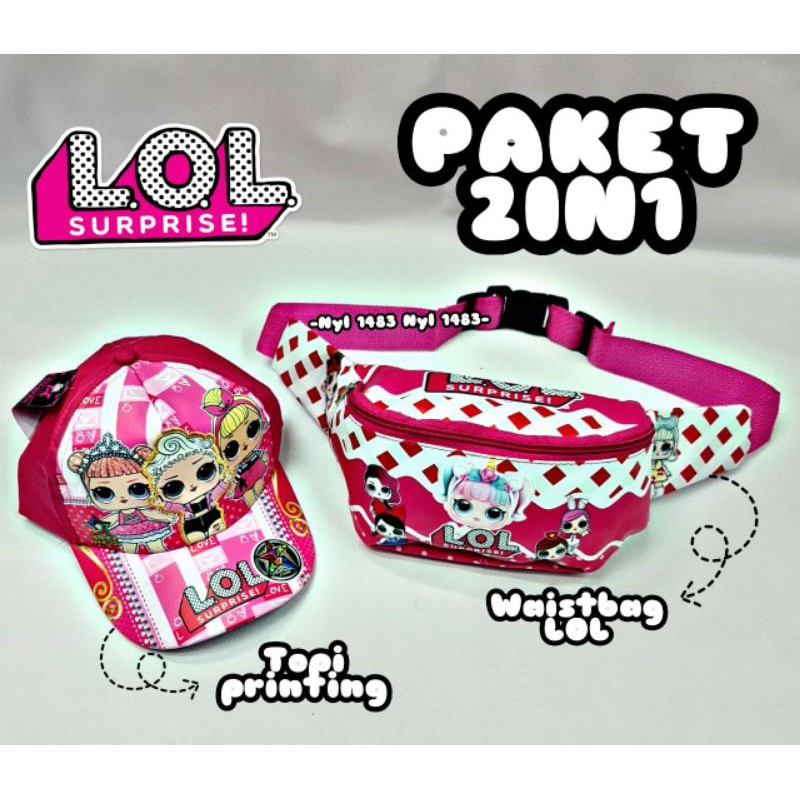 waistbag anak tas SLempang perempuan gratis topi