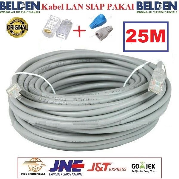 Kabel Lan Belden Cat 5E USA 25 meter Siap Pakai/25M / 25meter UTP