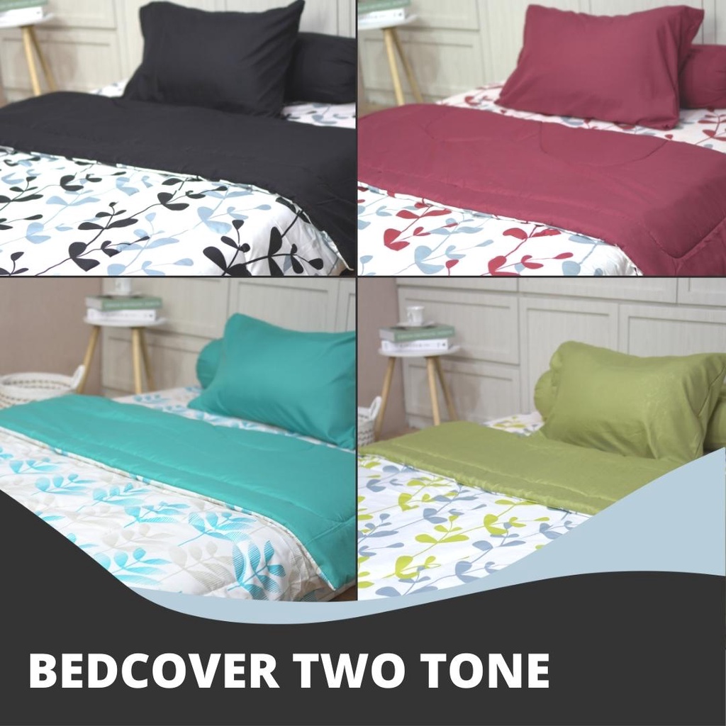 Two Tone Bedcover Only / Bedcover Saja Sandy Collection Ukuran Double 210x230cm - Bloom Series