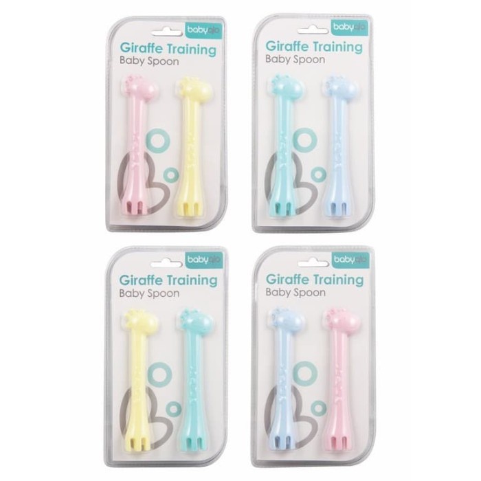 ISI 2 PCS BABYQLO GIRAFFE TRAINING BABY SPOON BPA FREE