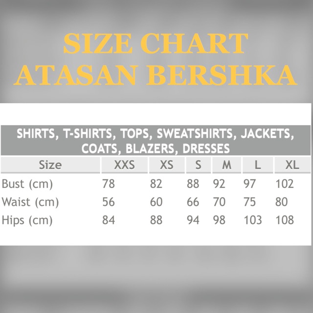 Bershka Jeans Size Chart