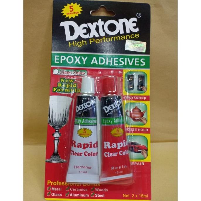 

Lem Epoxy Rapid Dextone 5 Menit Bening/ Lem Campur Rapid Original