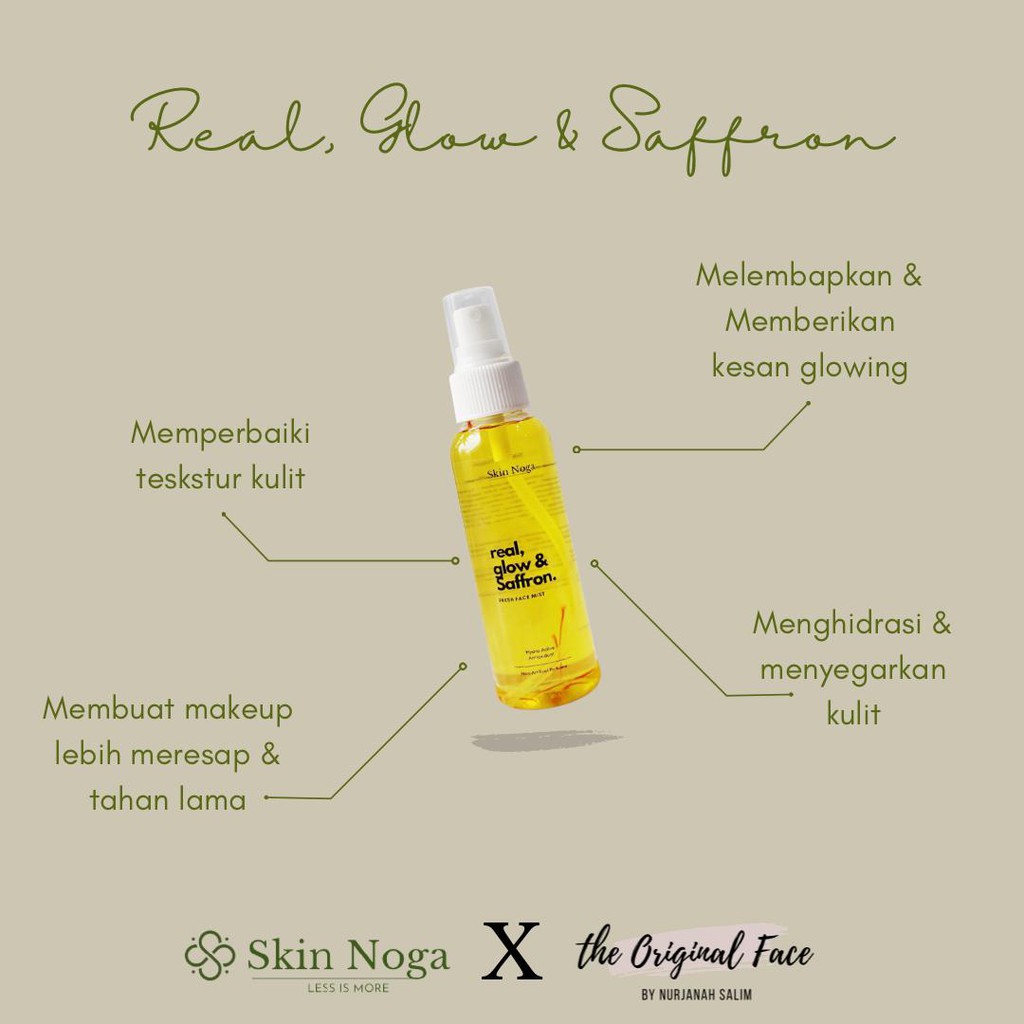 Facemist  GLOW Safron  SKIN NOGA X THE ORIGINAL FACE SAFFRON kulit cantik segar dan terang