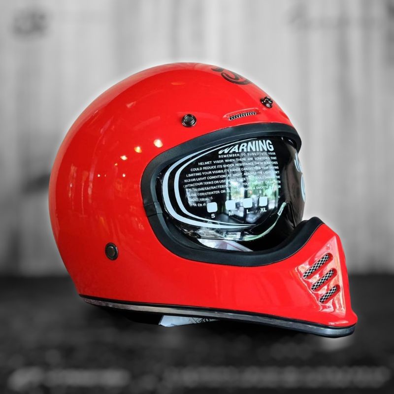HELM RETRO JP SIGNATURE RED FERRARI ORI HELM CAKIL HELM FULL FACE RETRO JP SIGNATURE MERAH FERRARI