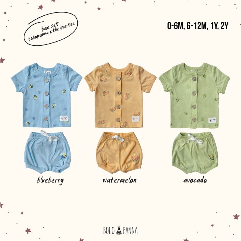 Bohopanna Bae Set x The Overtee (Setelan Baju Bayi Unisex)