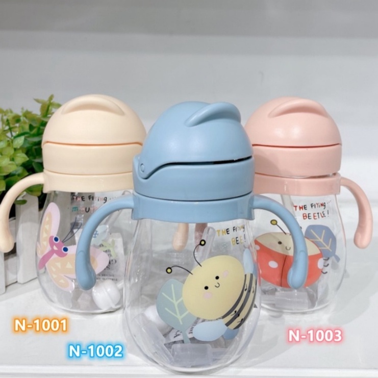 [small bell] Botol Jerami Anak/Botol Minum Anak/Karakter rabbit Bear Tutup Clip/import/botol Kartun 300ml