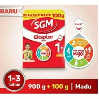 susu sgm 1+ 900gr+100gr madu / vanilla