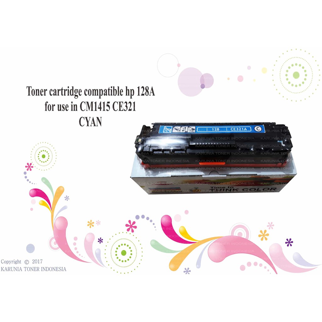 Toner cartridge compatible hp 128A for use in CP1415 CE323 cyan