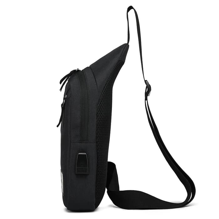 Unik Navy Club Tas Selempang Travel USB Port-Tas Pria wanita EJCJ - Biru Murah