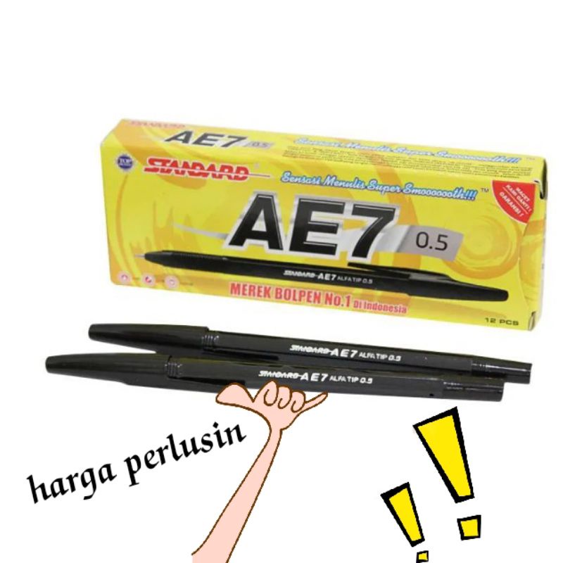 

pulpen standar AE 7 hitam isi 12 pcs