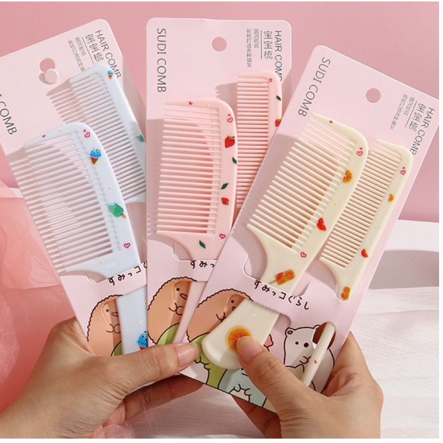 Sisir Rambut Korea 2 in 1 Karakter Lucu Isi 2