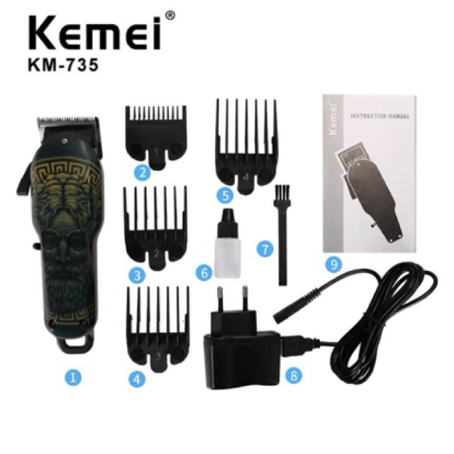 Kemei KM 735 Alat Cukur Rambut Hair Clipper Professional Trimmer Power Turbo Mesin Cukuran KM-735