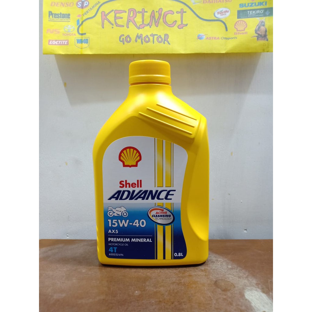 OLI SHELL ADVANCE 15W-40 AX5 PREMIUM 0.8L - OLI SHELL PREMIUM 4T AX5