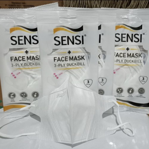 MASKER SENSI DUCKBILL ORIGINAL 3PLY SACHET ISI 3 PCS (ada Emboss) / MASKER SEKALI PAKAI