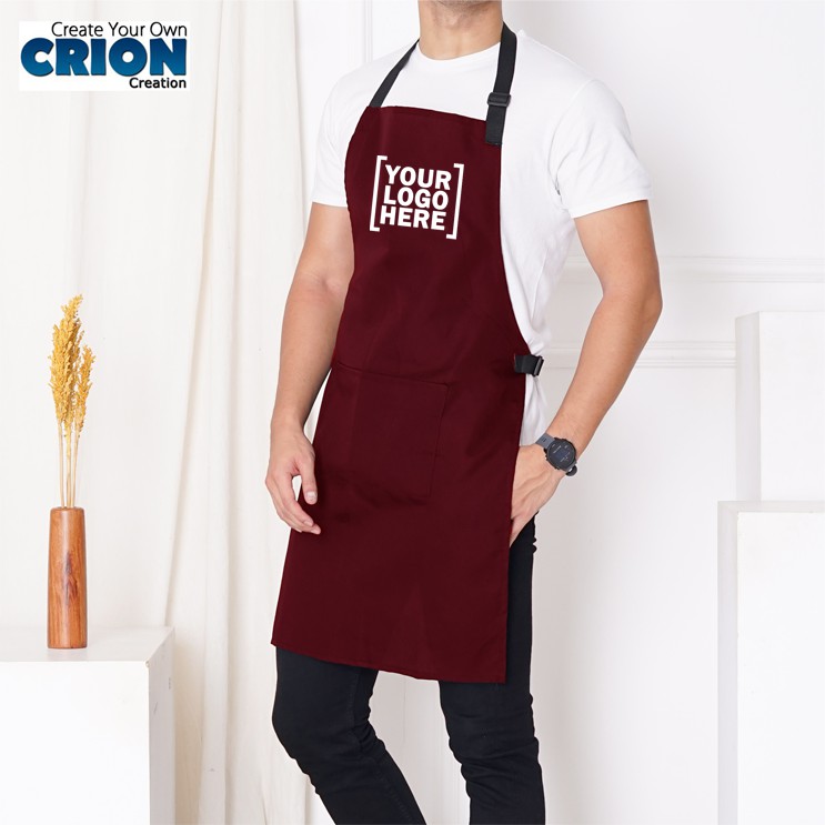 Apron / Celemek Bahan Premium Drill - Pakai Logo Sendiri - By Crion