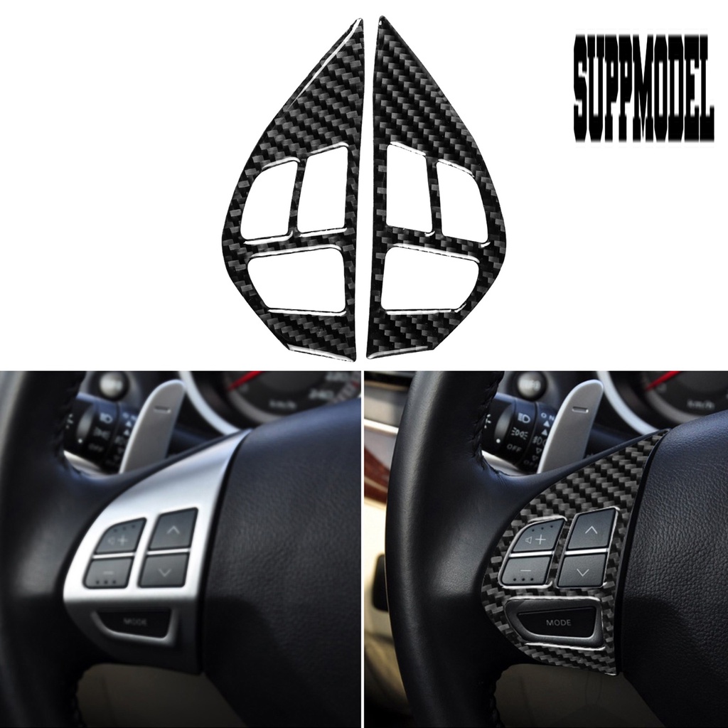 2pcs Stiker Cover Stir Mobil Bahan Carbon Fiber Untuk Mitsubishi Lancer DE ES GTS 08-15