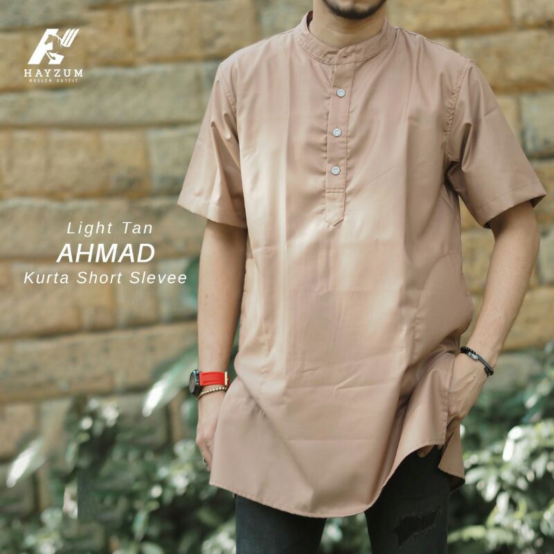 Kurta Ahmad Short Sleeve Kurta Lengan Pendek By Elmina hijab dan Hayzum