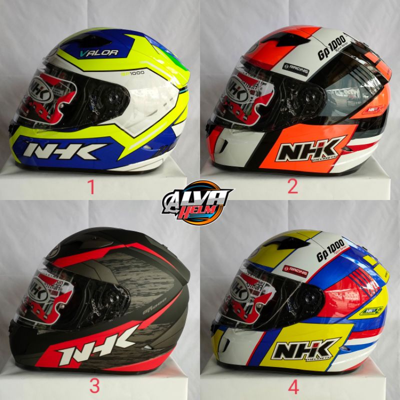 helm nhk gp 1000 full face double visor