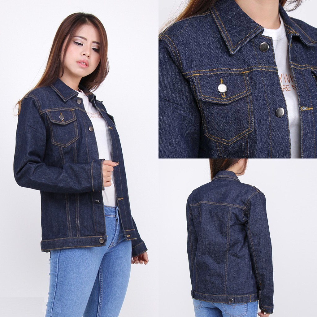 Jaket Jeans Wanita - Jaket Denim Wanita Premium All Size - Jaket Wanita Jumbo Oversize - Jaket Army