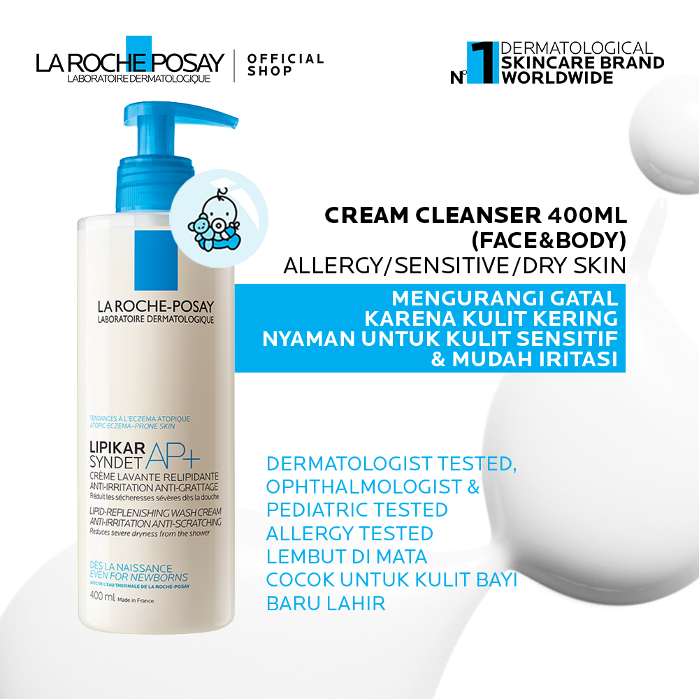 La Roche Posay Lipikar Syndet AP+ Cleanser 400ml Facial/ Body Wash
