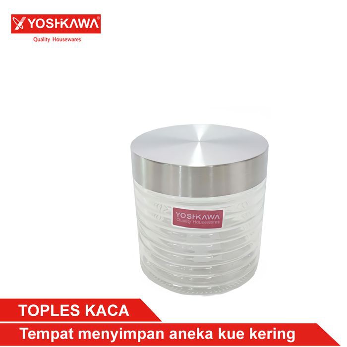YOSHIKAWA Toples Kaca Model Ulir Horizontal Size Y 700ML Storage Jar