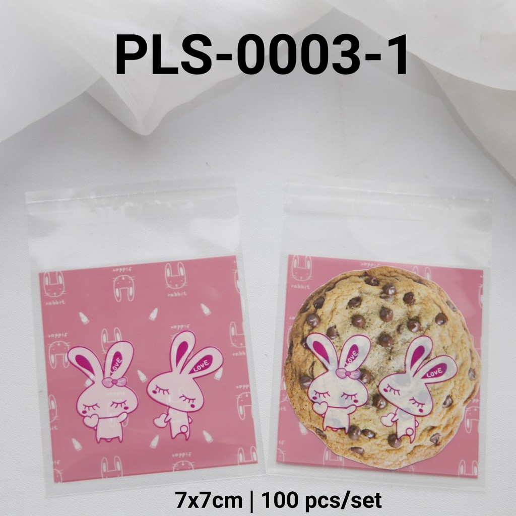 

PLS-0003-1 Plastik cookies kue mooncake packaging kelinci rabbit