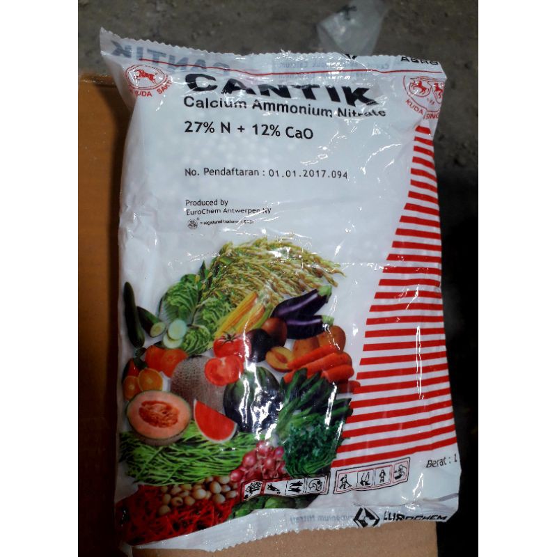 Jual Pupuk CANTIK Calcium Ammonium Nitrat Cap Kuda KEMASAN PABRIK 1kg 