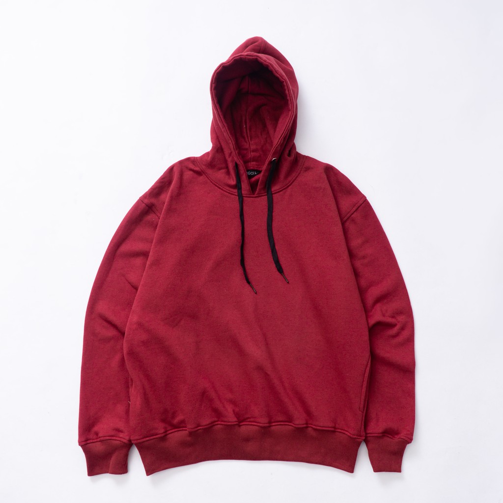 Fargo Jaket Sweater Pria Hoodie Basic Maroon