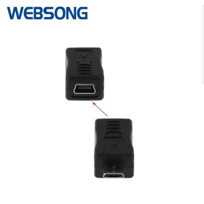 Connector USB Mini 5P Female to USB Micro Male Websong