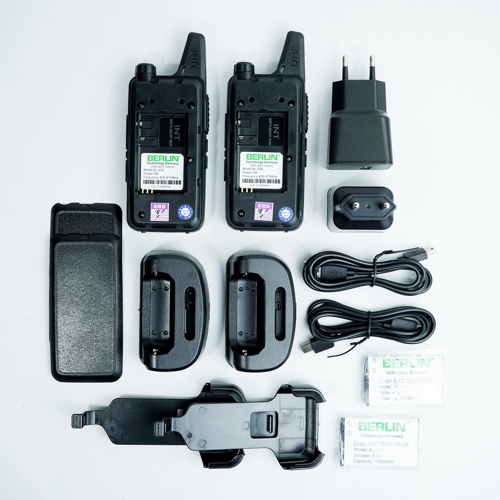 HANDY TALKIE HT BERLIN BL-238 BL238 UHF 1 PASANG WALKY TALKY RESMI