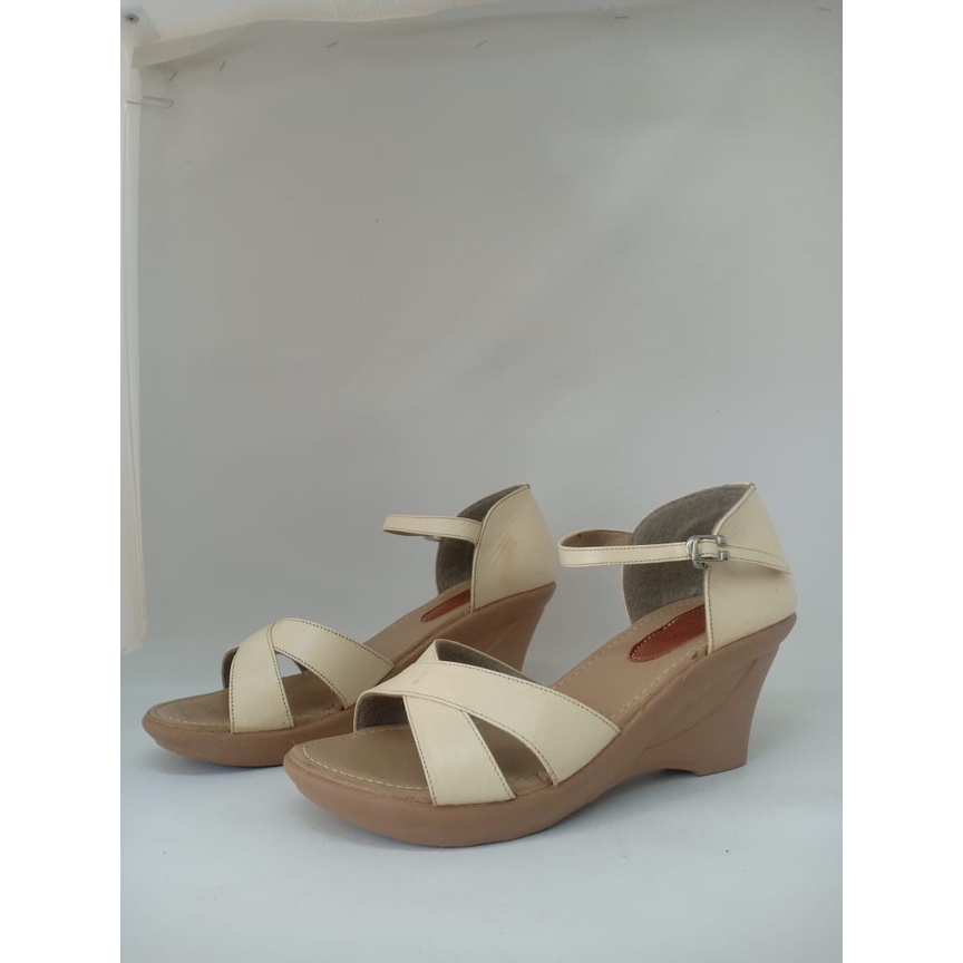 Sandal Kulit Wanita/ Wedges Kulit Wanita/ Kulit Asli