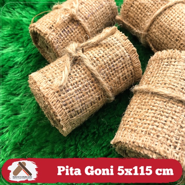 Pita Goni Obras Krem 5 x 115 CM Roll - Pita Hampers - Pita Dekorasi - Pita Souvenir - Pita Aksesoris