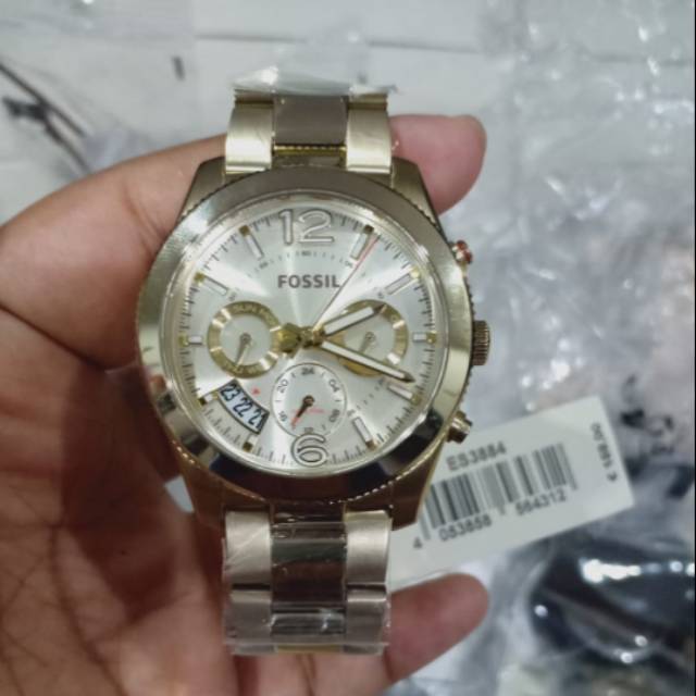 Jam Fossil Cewek Perfect Boyfriend Gold Stainless ES3884