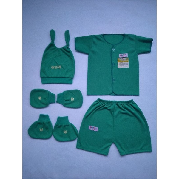 Setelan Baju Celana Bayi Newborn Lengan Pendek+Topi STK