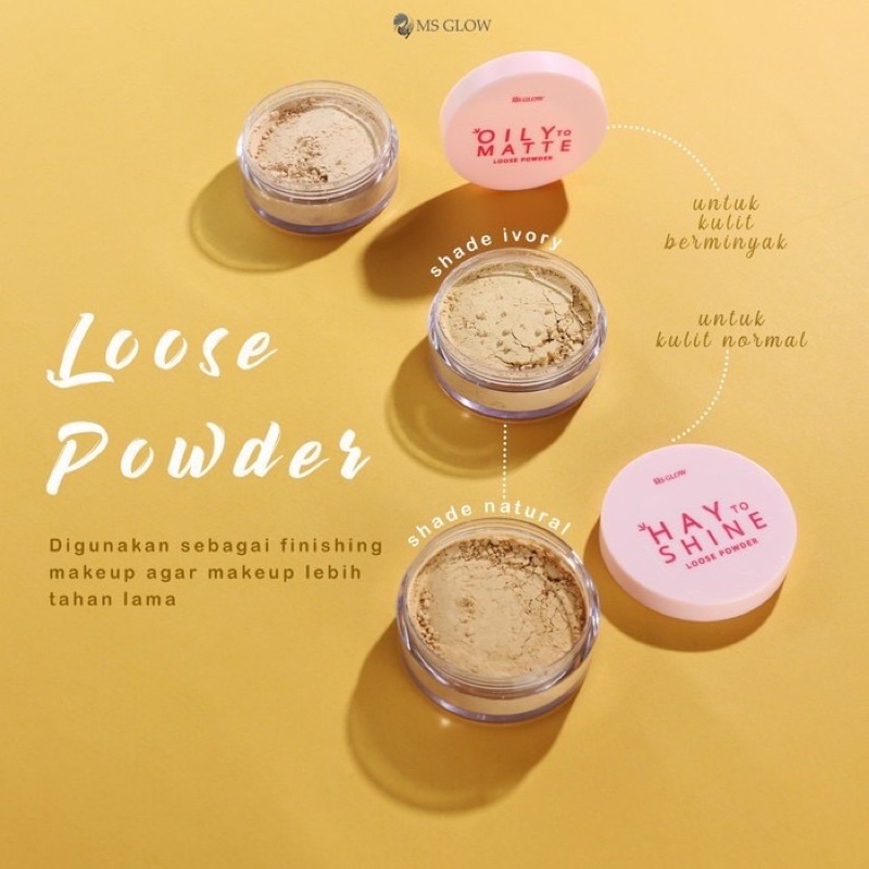 LOOSE POWDER MS GLOW BEDAK TABUR MS GLOW NATURAL IVORY OILY TO MATTE