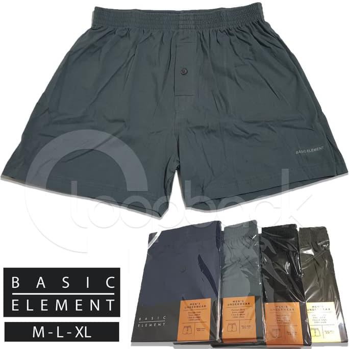 TERL4RIS Celana Boxer Pria Basic Element BE - 112 | M,L,XL 100% Cotton Premium - M