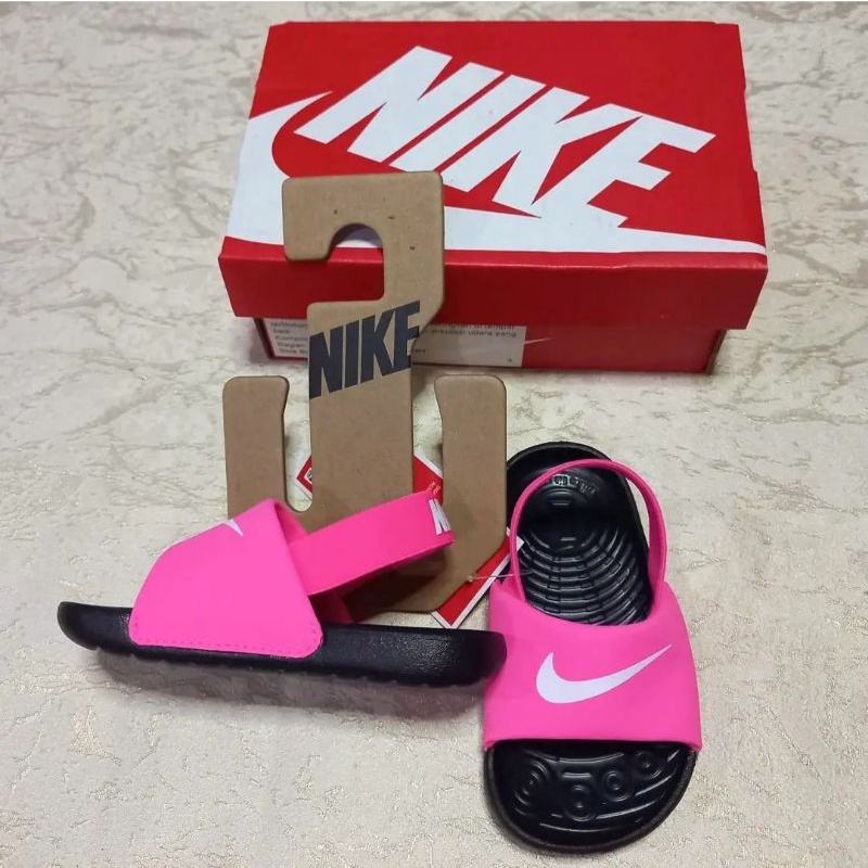 Original Nike Kawa Slide Pink Sandal / Sendal Anak Bayi Perempuan Cewek Baby Girl Kids Toddler Infan