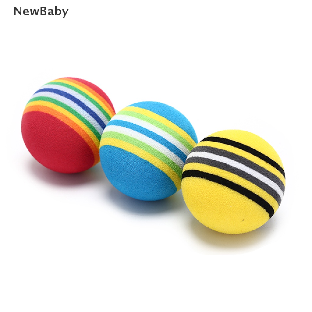 NewBaby 10Pcs Rainbow Stripe foam Sponge Golf Balls Swing Practice Training Aids ID