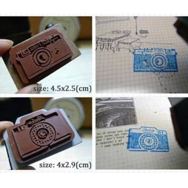 Wooden Rubber Stamp - Korea Retro Camera Design