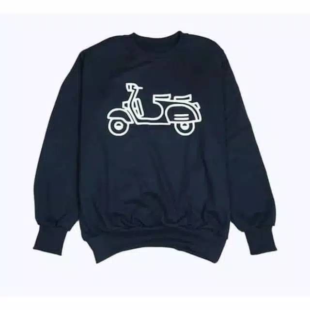 JAKET SWEATER CREWNECK TERBAIK VESPA MOTOR POLOS CUSTOM INDONESIA / JACKET SWEATER CREWNECK TERBAIK