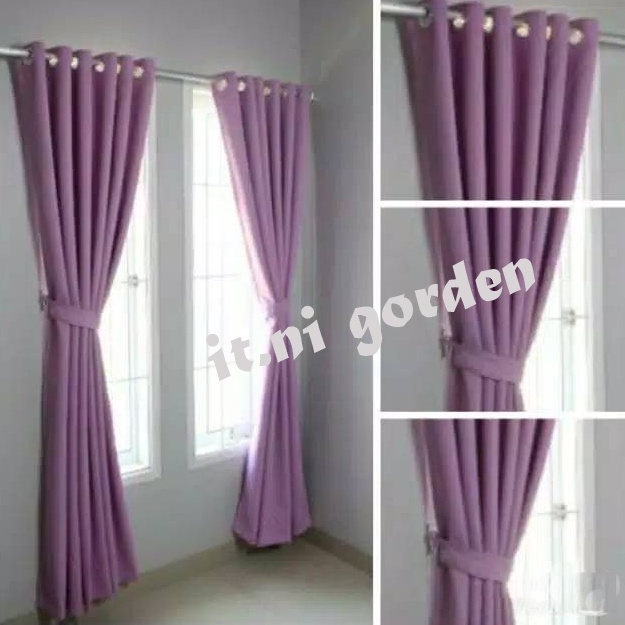 SFR Gorden Smokring BLACKOUT Polos Motif SAFRON T200cm untuk Gorden Pintu atau Jendela