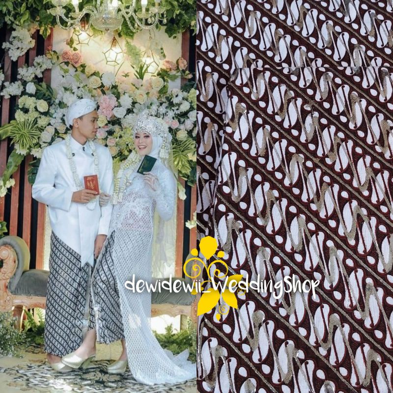 1set Jarik + Blangkon Pengantin, Motif Lereng Kecil