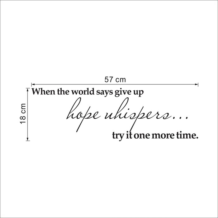 Wall Decal - Stiker Dinding &quot;WHEN THE WORLD SAYS GIVE UP...&quot;