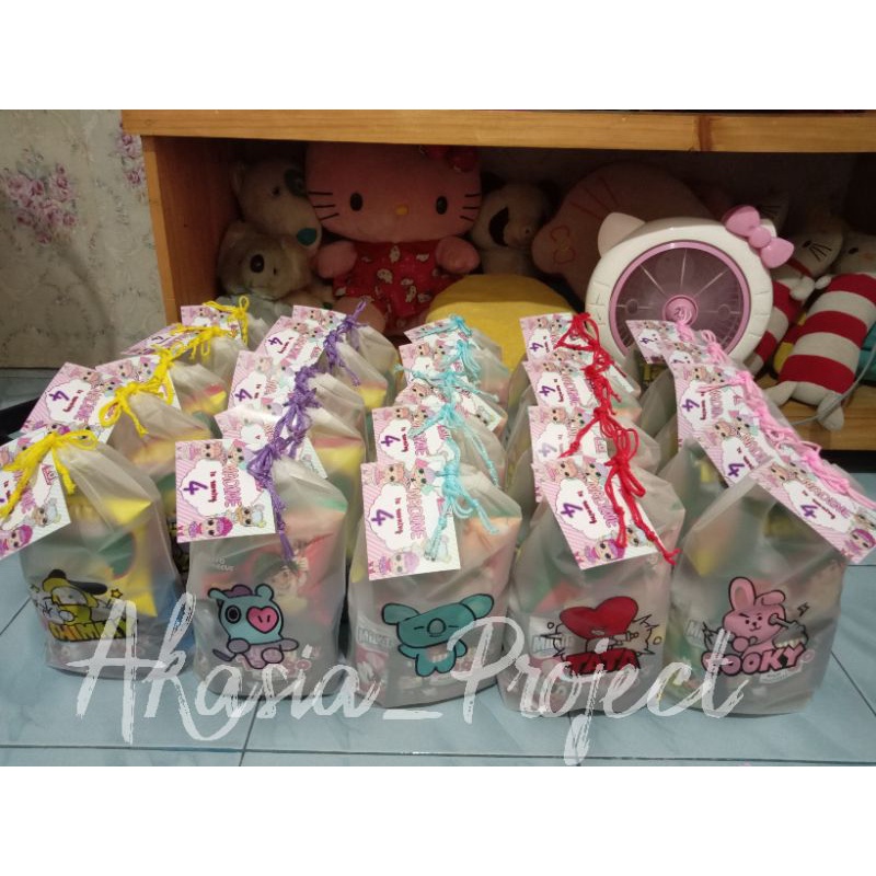 

paket snack ulang tahun souvenir kipas+masker anak
