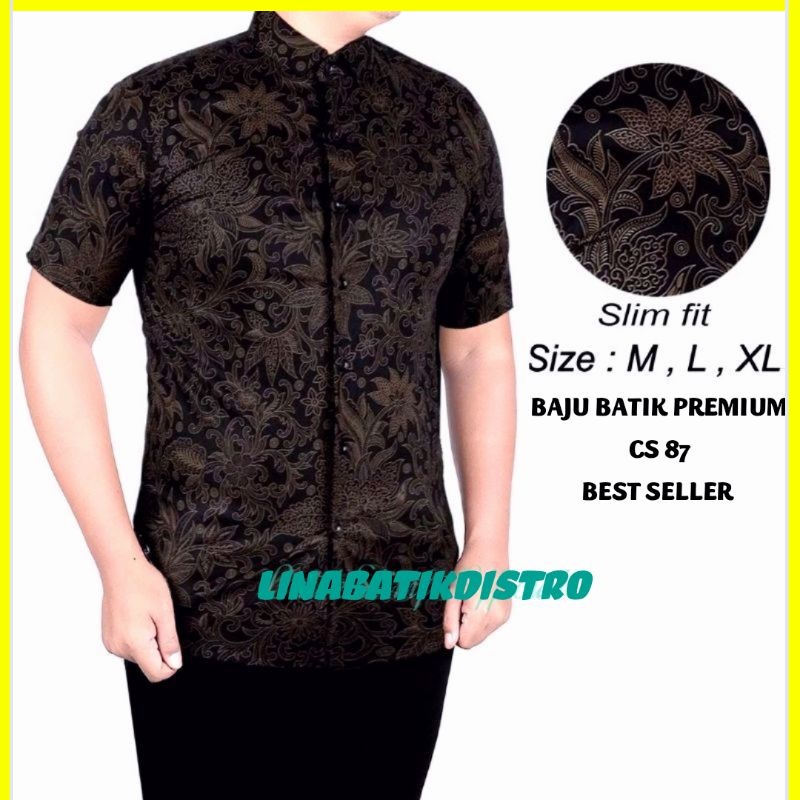 KEMEJA BATIK PRIA SLIM FIT ELEGAN BAJU BATIK PRIA SLIM FIT MEWAH CBS662 PREMIUM KEMEJA BLD