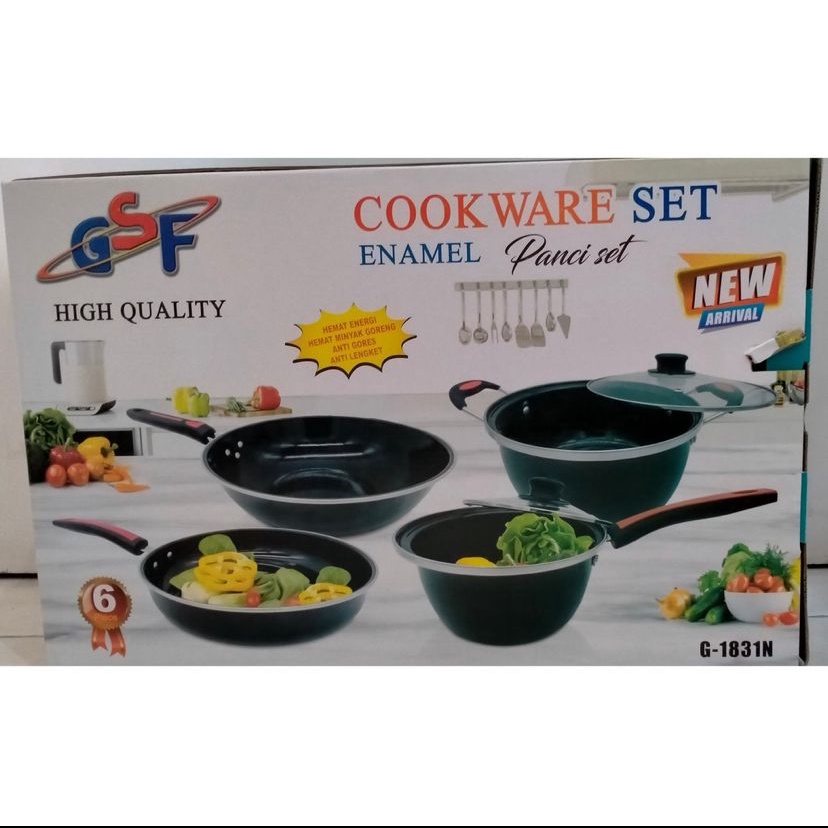 PANCI SET ENAMEL GSF WAJAN ENAMEL PANCI ENAMEL GSF COOKWARE SET ENAMEL GSF COOKWARE GSF COOKWARE ENAMEL FBL