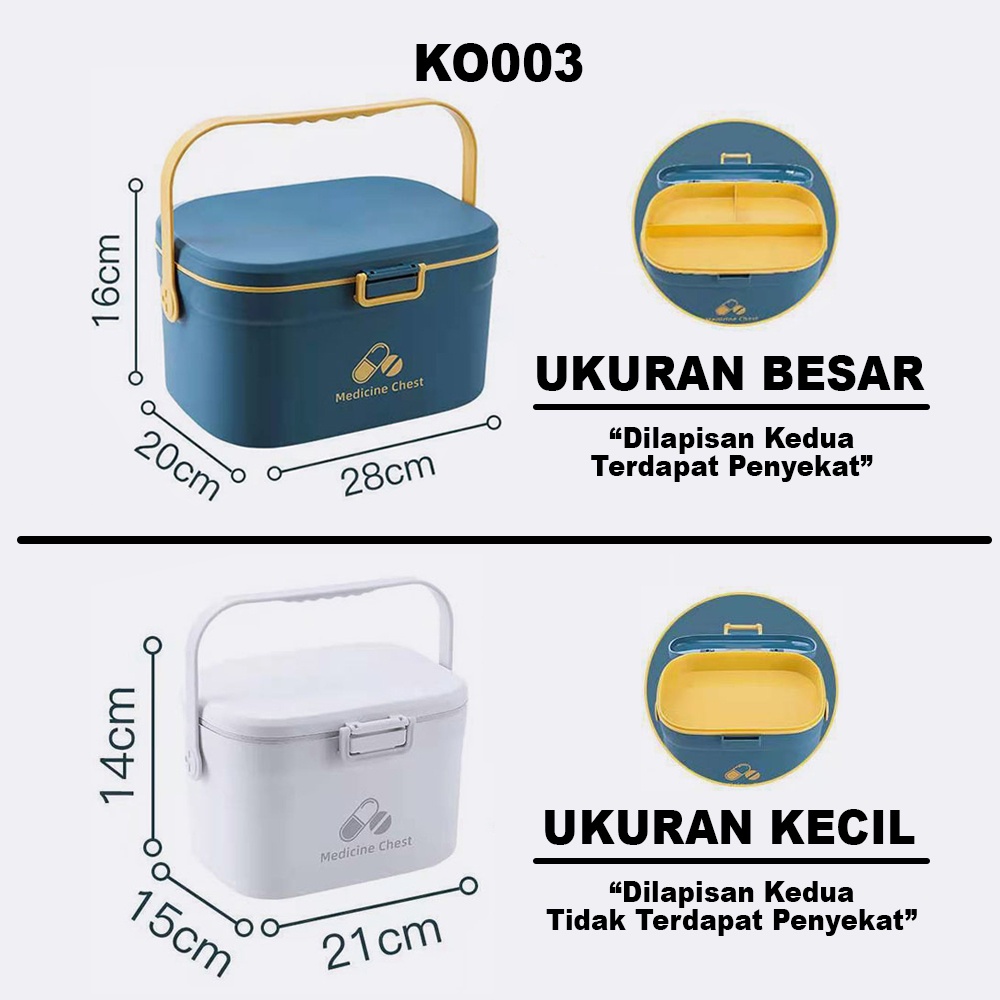Kotak Obat Tempat Penyimpanan P3K First Aid Medicine Box Organizer - KO003