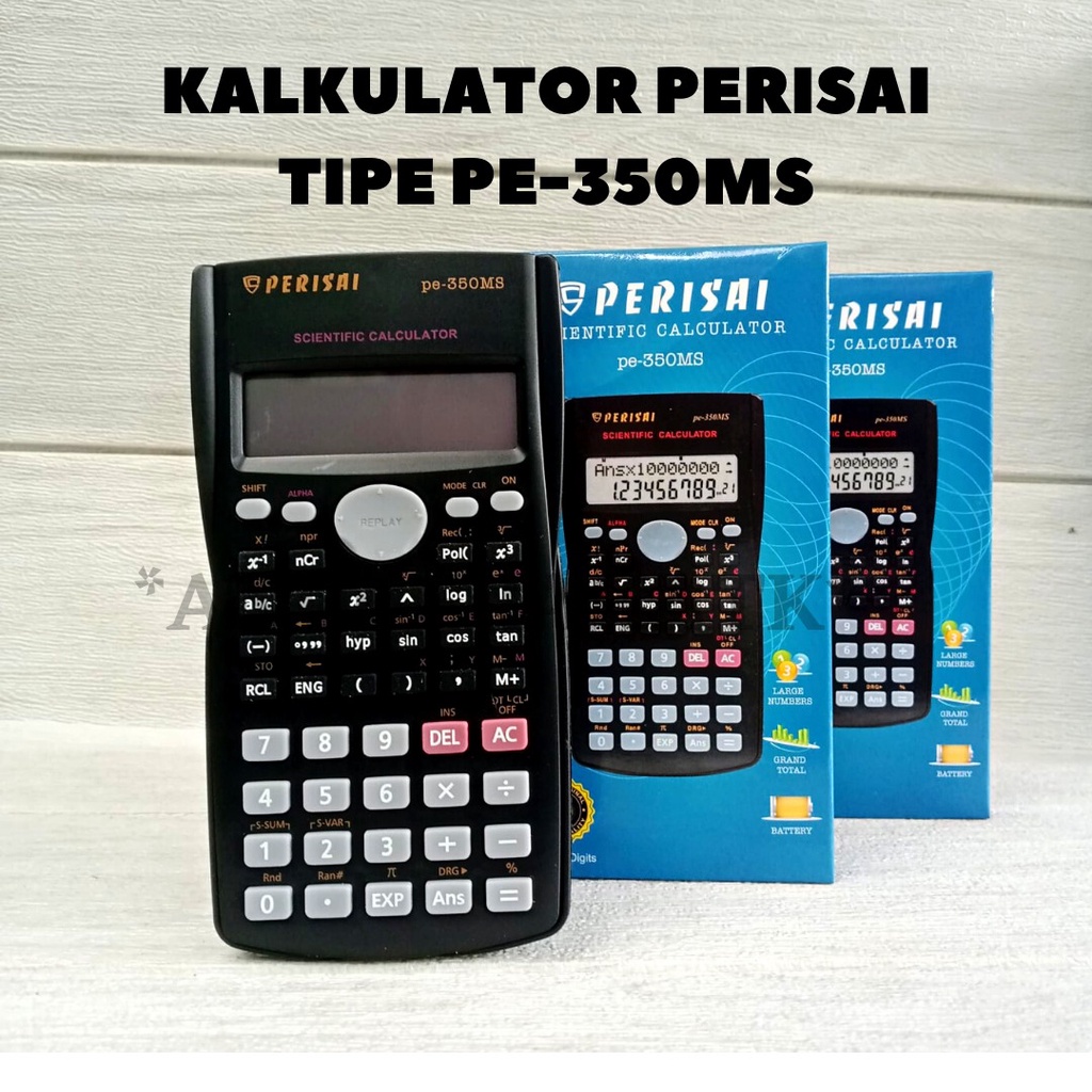 

Kalkulator / Calculator SIN COS TAN Merk PERISAI Scientific PE-350MS (Bergaransi)